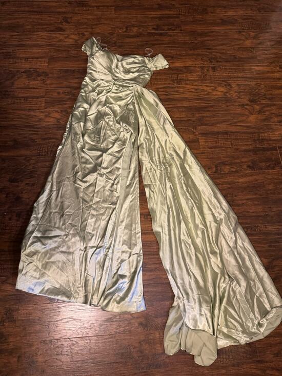 LAVETIR Dresses & Skirts - LAVETIR Bridesmaid Dress Sage Stretch Satin - Size 2